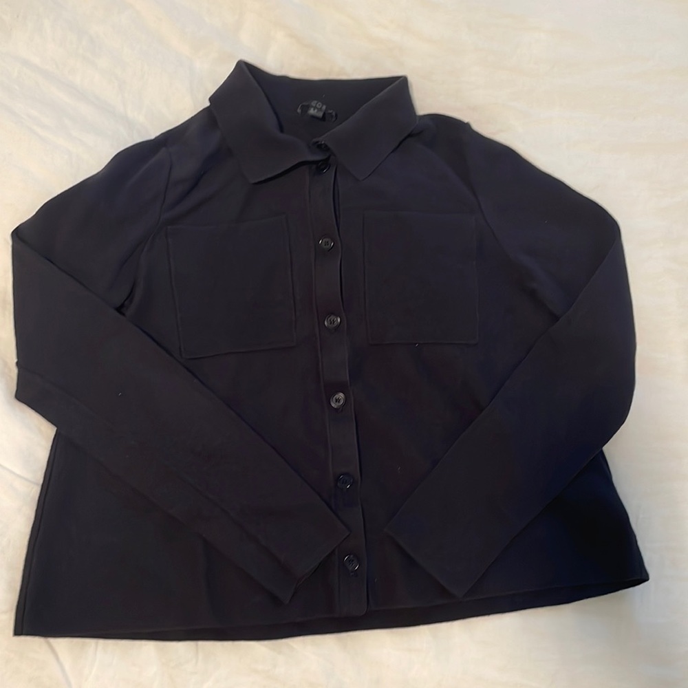 COS Collared Cardigan Navy Blue XS